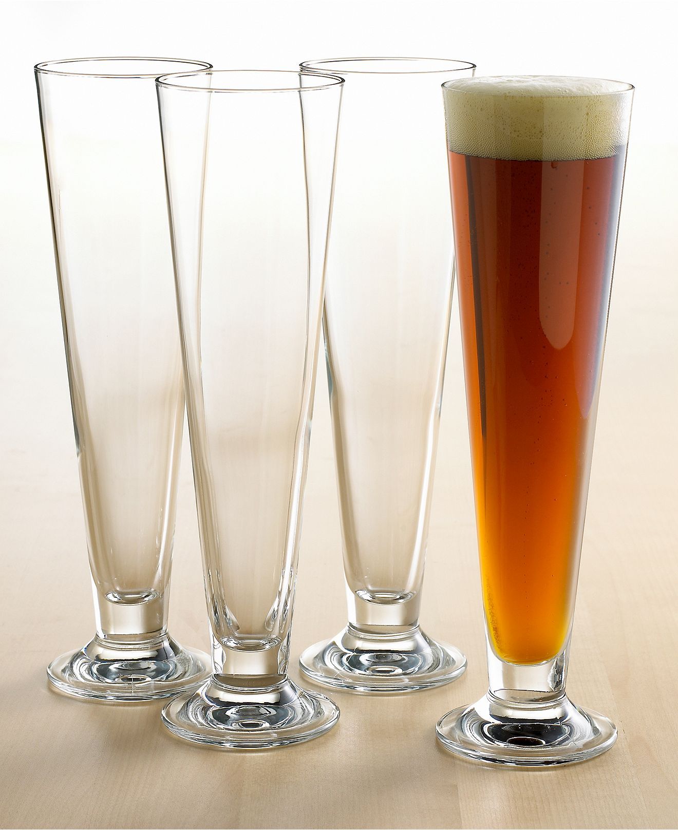 Bormioli rocco palladio footed pilsner footed glass set of 6